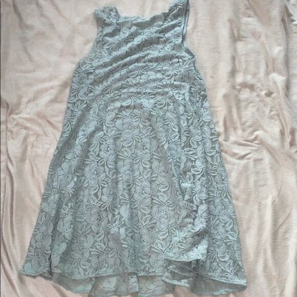 Free People Sheer Mint Green Floral Lace Mini Dress | Sz M - Picture 6 of 6